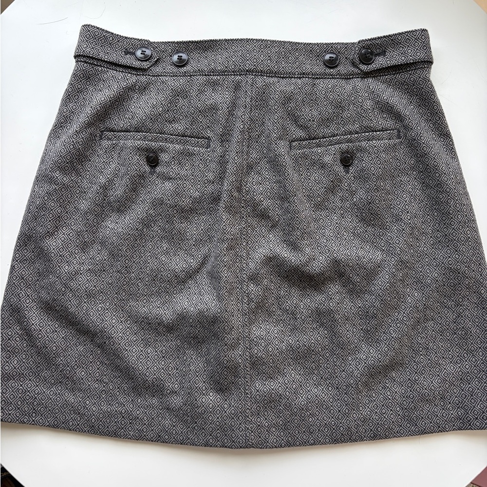 Madewell Button-Front Mini Skirt in Yarn-Dyed Geo, NWT! - Picture 8 of 15